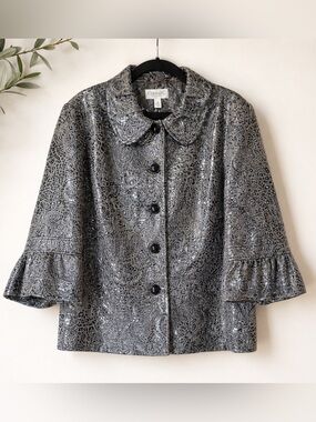 CONRAD C Collection Metallic Jacquard Blazer – Size 14